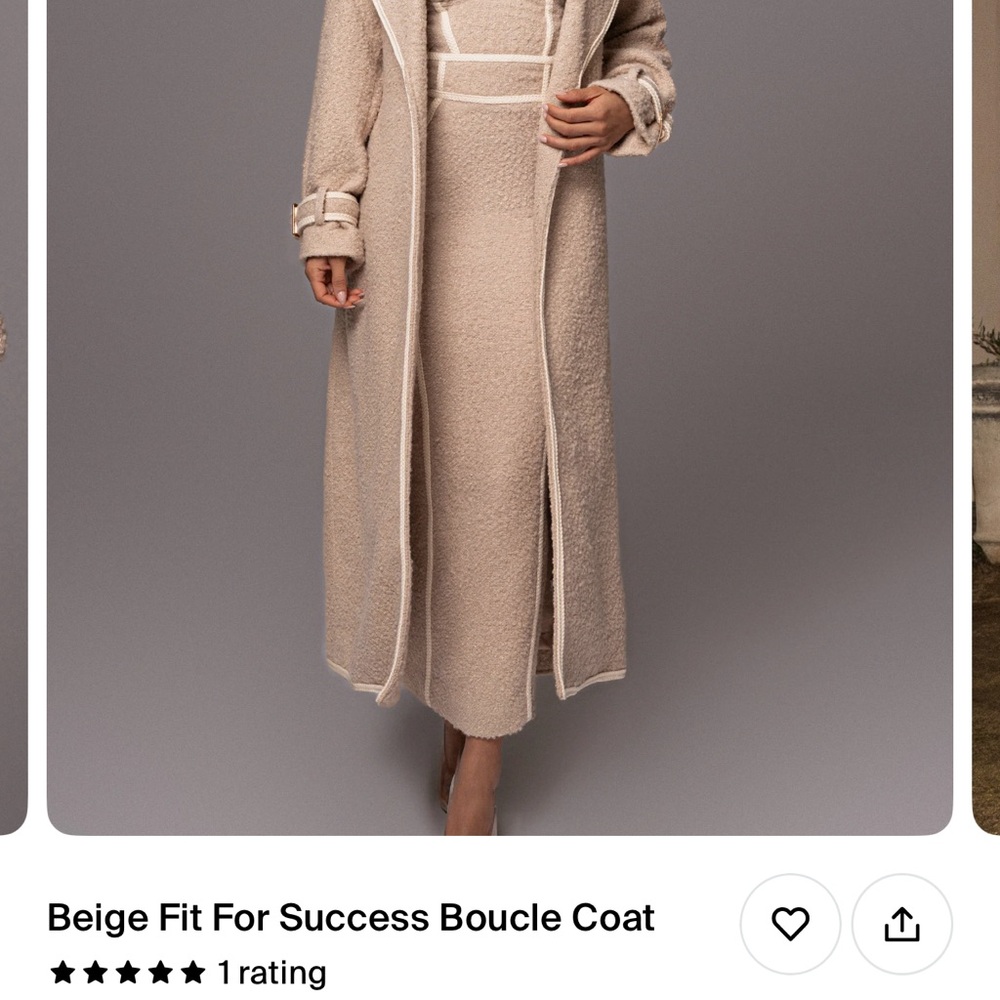 NWT beige bouncle trench coat medium - Picture 2 of 3